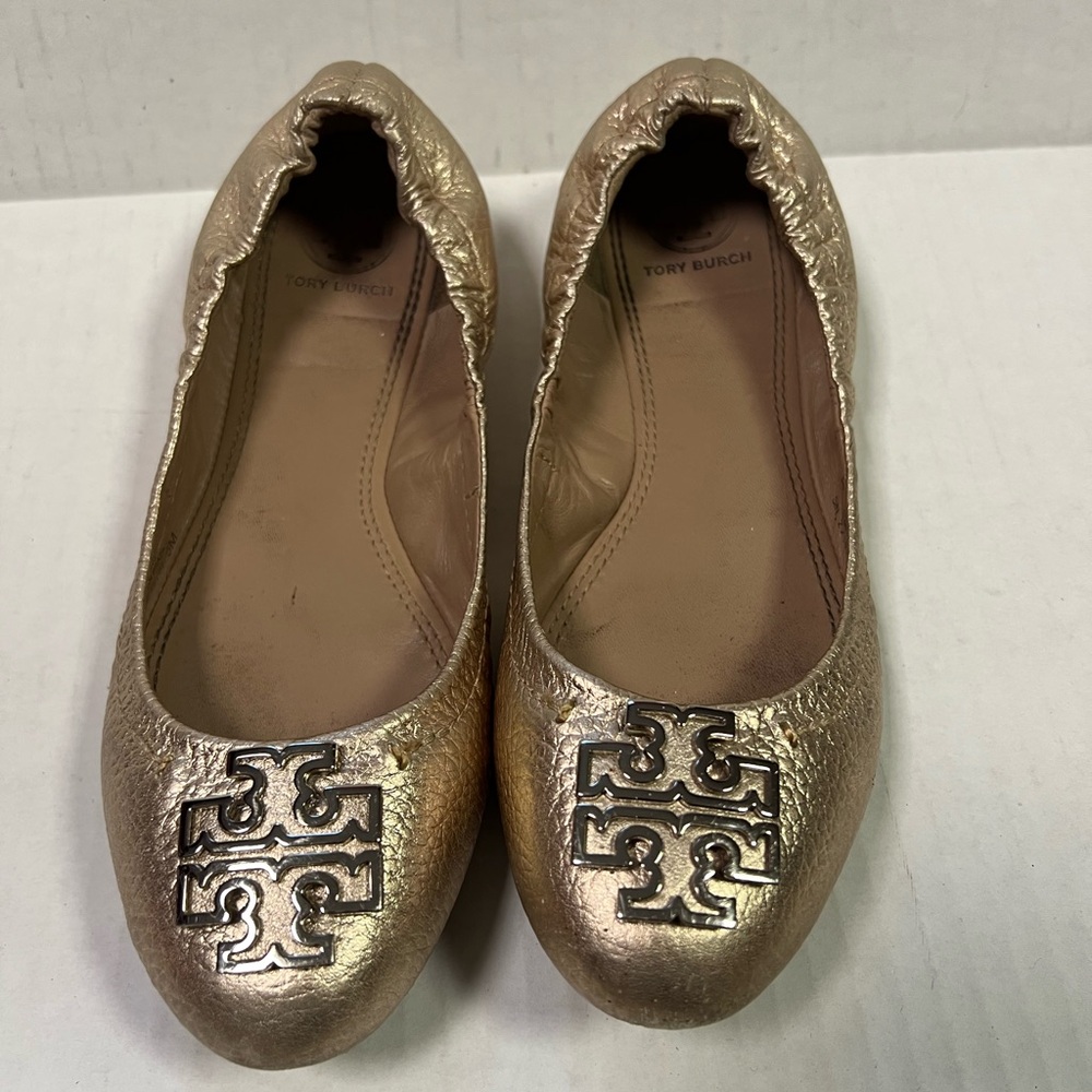 Tory Burch Gold Ballet Flats (As-Is) Size 5